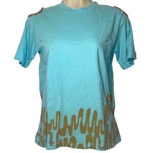 NWT Collina Strada Mask Blue Loopy Spice Tee women sz S